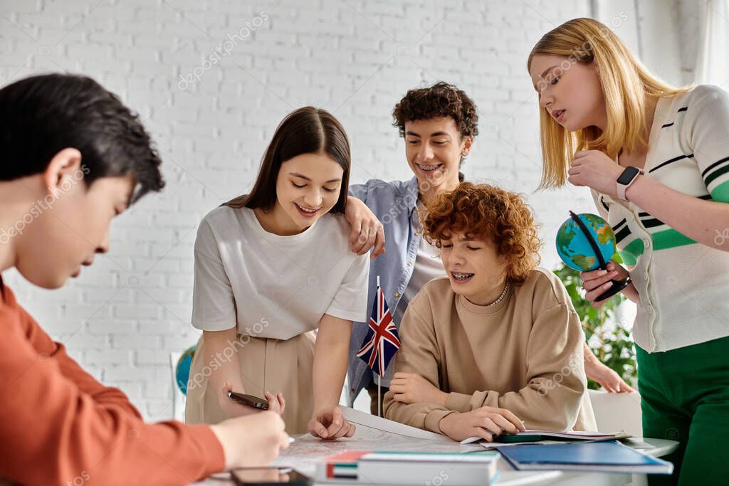 Teenagers taking part in a leadership workshop activity